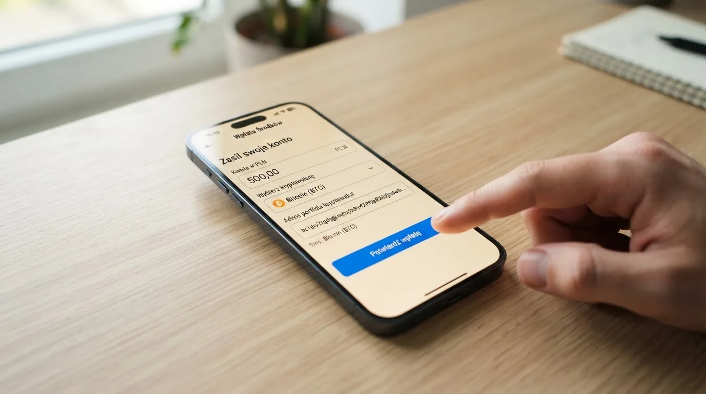 Zbliżenie na formularz wpłaty w kasynie online z polem na adres portfela kryptowalutowego BNB Smart Chain.